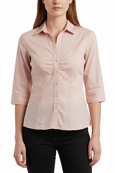 S.OLIVER Dámská Růžová Košile Vypasovaná Elegantní Business 3/4 Rukáv Vel. DE 38