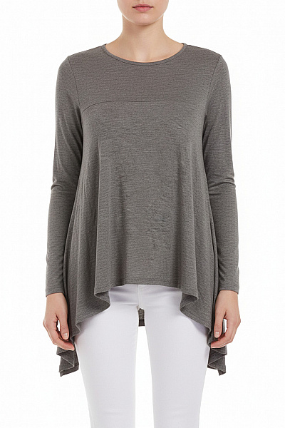 ZARA Jednoduché Dámské Tričko Šedé Outlet Vel. S