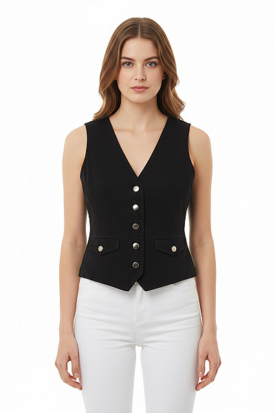 Dámská Vesta Černá Alba Moda Vel. 36