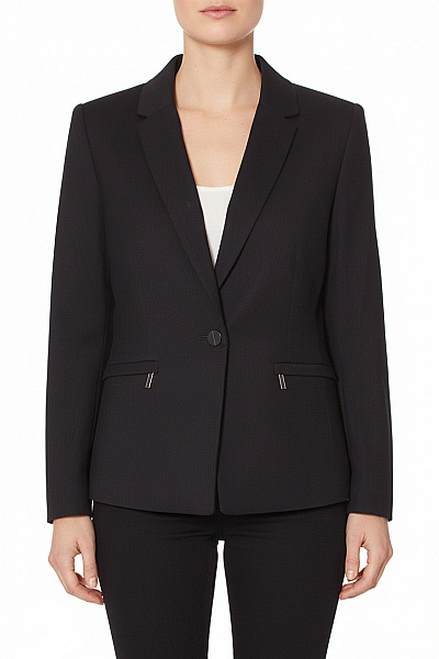 Next Dámské černé Polyesterové Vypasované Sako Elegantní Jednořadé S Jedním Knoflíkem Velikost EU 42