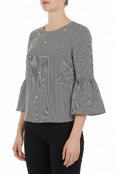 ZARA Vzorovaná  Halenka Modrá Vel. XS