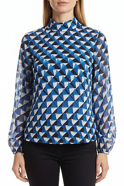 Karen Millen Vzorovaná  Halenka Modrá Second Hand Vel. 40