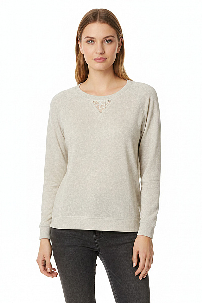 Dámská Mikina Bez Zapínání Stříbrná GATE Vel. 36