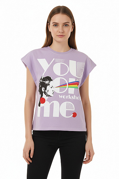 Dámské Tričko S Potiskem Fialové BGN Vel. S