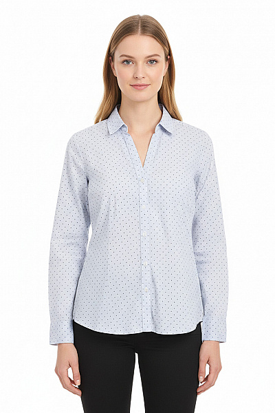 Vzorovaná Dámská Košile Modrá Second Hand Vel.  40