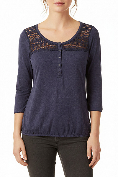 Jednoduché Dámské Tričko Modré GEORGE. Second Hand Vel.  44