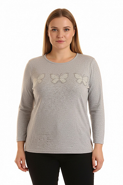 Dámské Tričko Šedé Second Hand Vel. XL