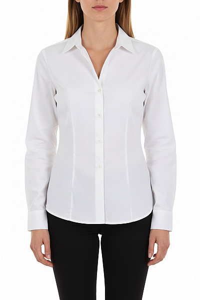 BODY FLIRT Dámská Bavlněná Bílá Košile S Dlouhým Rukávem Elegantní Vypasovaná Business Vel. 42