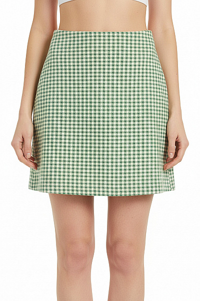Kostkovaná  Sukně Zelená Reserved Vel. XS