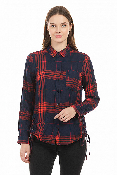 Canda Kostkovaná Dámská Košile Modrá Vel. 34