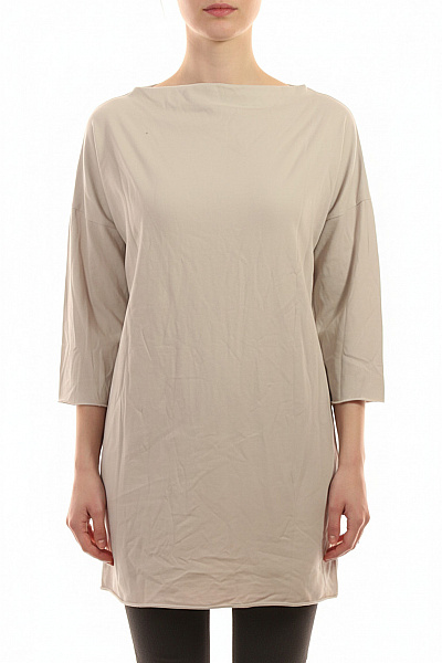 Dámské Béžové Tričko Oversize Lodičkový Výstřih Tříčtvrteční Rukáv Vel. XS