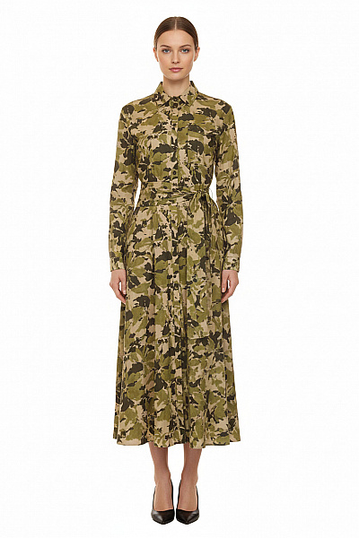 Woolrich Zelené Dámské šaty S Dlouhým Rukávem A Páskem Vel. Xs