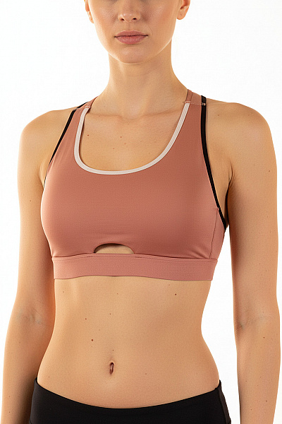 CRIVIT SPORTS Dámská Sportovní Podprsenka Růžová Výřez Velikost XS