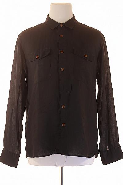 DU4 Pánská Košile Jednobarevná Černá Vel. XXL