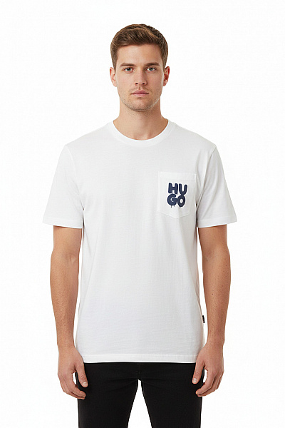 Hugo Boss Jednoduché Pánské Tričko Bílé Vel. L