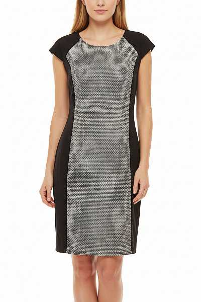 Orsay Černobílé Pouzdrové šaty Elegantní Krátké Business Upnuté Vel. 40