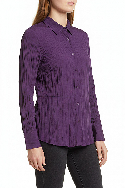 Okay Dámská Fialová Košile Dlouhý Rukáv Elegantní Nemačkavá Vel. 42