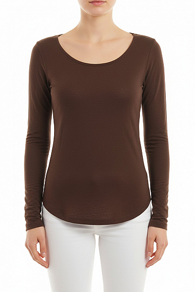 CAMAIEU Dámská Hnědá Halenka Dlouhý Rukáv úpletová Delší Vel. S