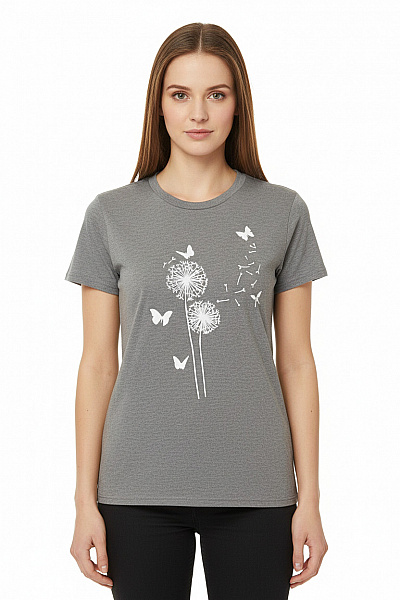 Dámské Tričko S Potiskem Šedé Vel. L