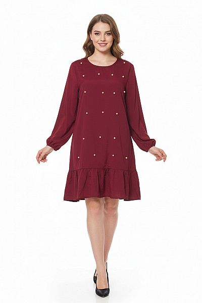  Šaty S Ozdobami Vínová