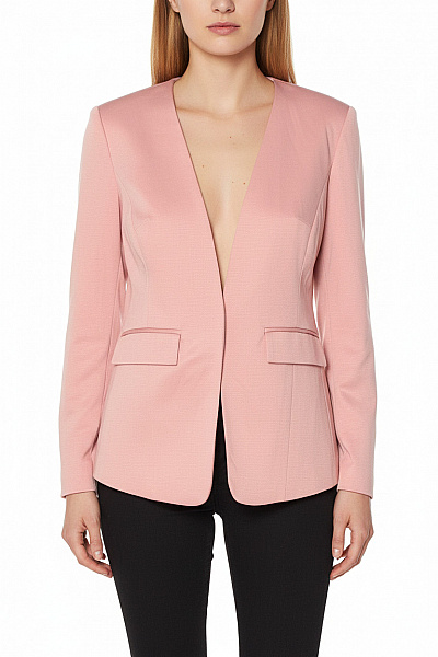 GATE Dámský Růžový Blejzr Bez Límce Strukturovaný Elegantní Jarní Vel. 40