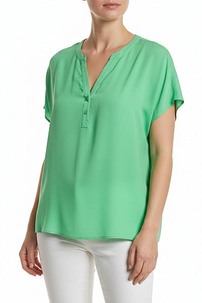  Jednobarevná Halenka Viskózová Zelená Outlet