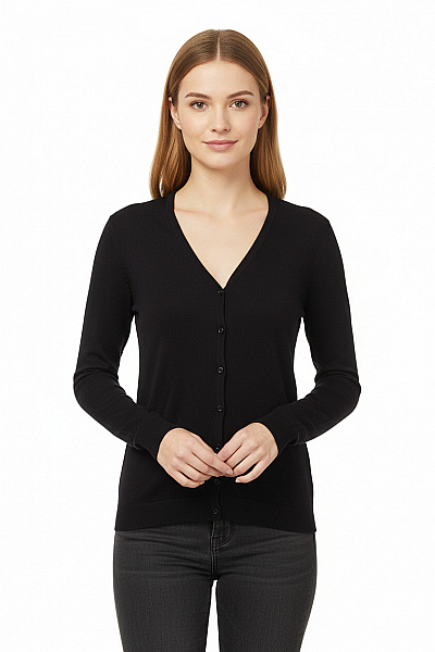 Orsay Dámský černý Elegantní Tenký Kardigan S Výstřihem Do V Na Knoflíky Velikost M