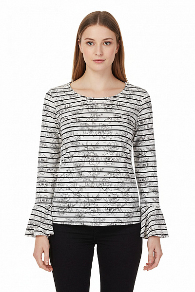 Gina Dámské Tričko S Potiskem Černobílé Vel. 36