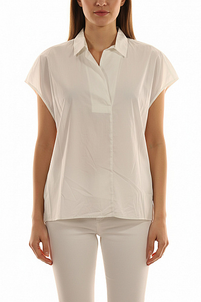 Halenka Bez Rukávů Jednobarevná Bavlněná Bílá Woolrich