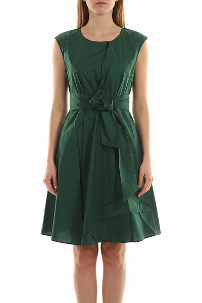 Woolrich Páskové Šaty Bez Rukávů Bavlněné Zelené