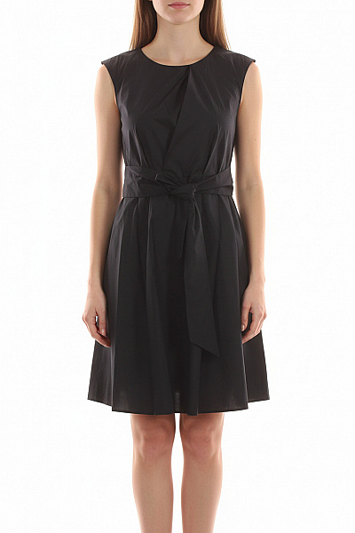 Woolrich Páskové Šaty Bez Rukávů Bavlněné Modré