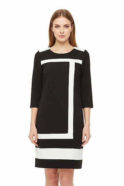 Pouzdrové šaty  Šaty Černobílé Second Hand Vel. 36