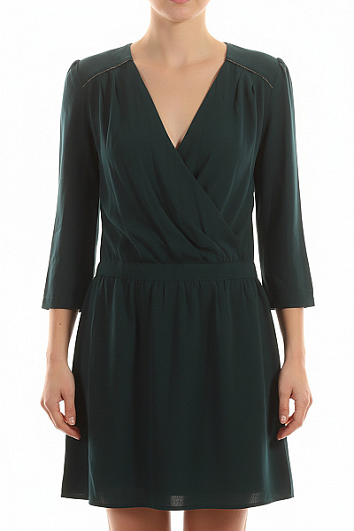 CAMAIEU  Šaty Z Chiffonu Zelené Second Hand