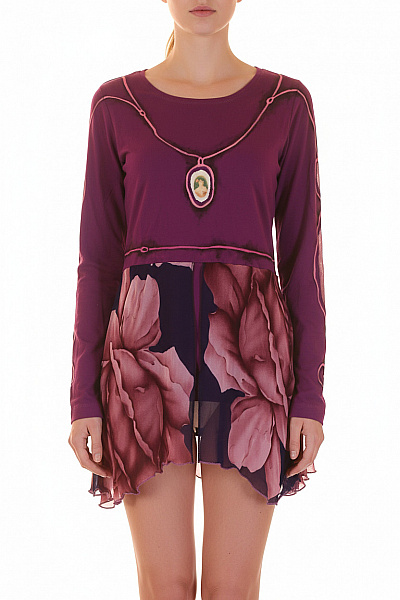 Vzorovaná  Halenka Fialová