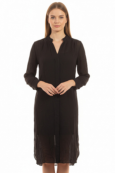 Hugo Boss Dámské šaty Košilové černé S Dlouhým Rukávem Vel. 38