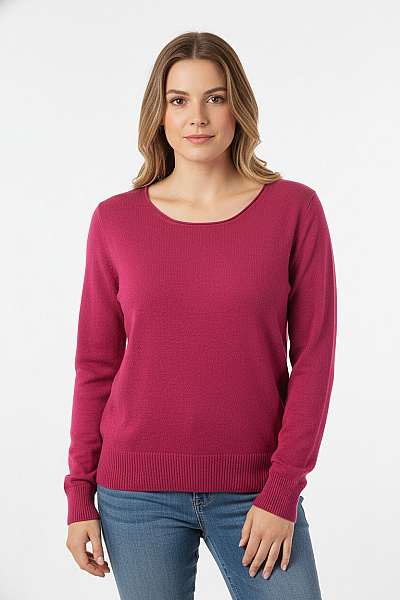 TOM TAILOR Dámský Bavlněný Růžový Pulovr žebrovaný Crop Volný Lehký Vel. M