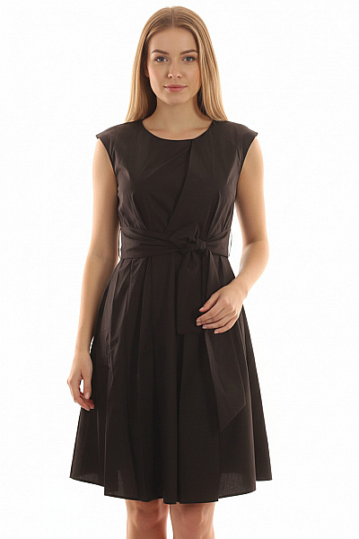 Woolrich Páskové Šaty Bez Rukávů Bavlněné Černé