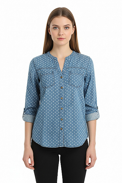 GATE Riflová Dámská Košile Modrá Vel. 36