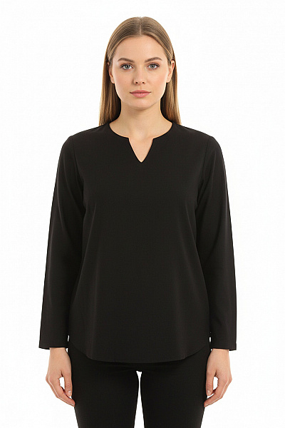 Esmara Dámská Viskózová Halenka černá S 3/4 Rukávem Volná S Výstřihem Do V Velikost EU 44