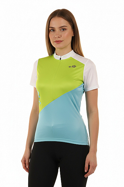 CRIVIT SPORTS Dámské Sportovní Cyklistické Tričko Krátký Rukáv Zelená Modrá Asymetrické Velikost M