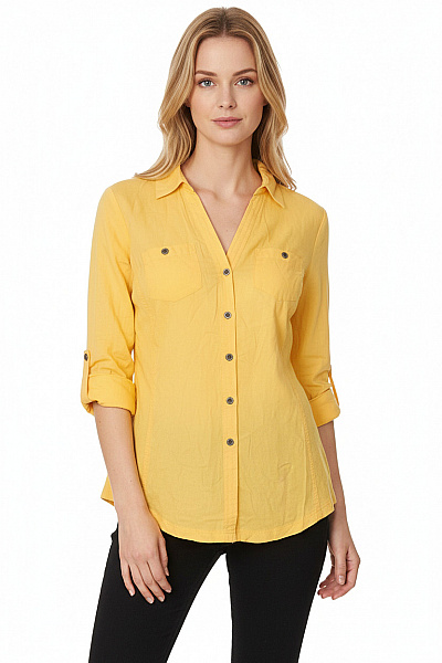 Letní Dámská Košile Žlutá Orsay
