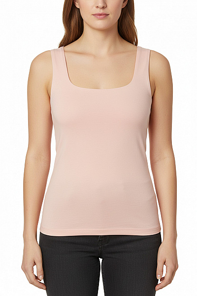 ZARA Dámské Růžové Tílko Basic Jednobarevné S Kulatým Výstřihem Velikost L