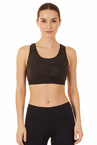 Dámská Sportovní Podprsenka černá Geometrická Vel. XS