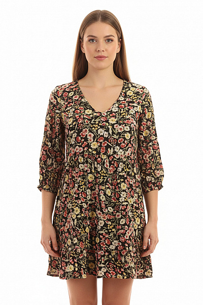 Canda  Šaty S Květinovým Potiskem Barevné Vel. 38