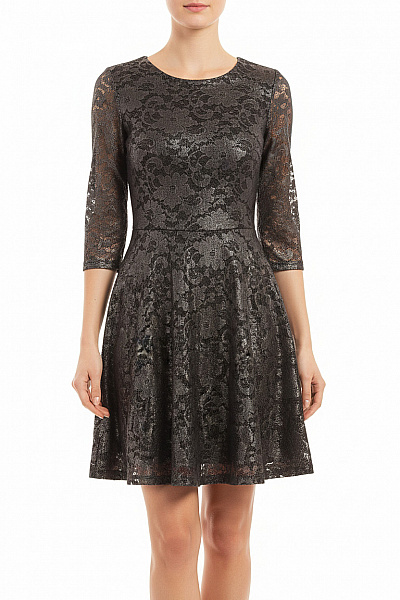  Šaty S Krajkou Černé