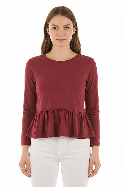 TIMEOUT BRAND Dámské Tričko Vínová Vel. L