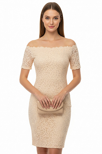 Orsay Dámské Krajkové šaty S Krátkým Rukávem Elegantní Společenské Pastelové Velikost 38