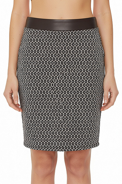 Orsay Pouzdrová Vzorovaná černobílá Sukně Do Pasu Vel. S