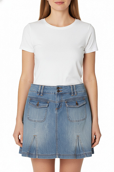 ONLY Dámská Džínová Sukně S Kapsami áčková Krátká Modrá Vel. 31