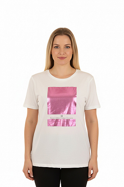 Dámské Tričko S Potiskem Bílé COMMA Vel. 44